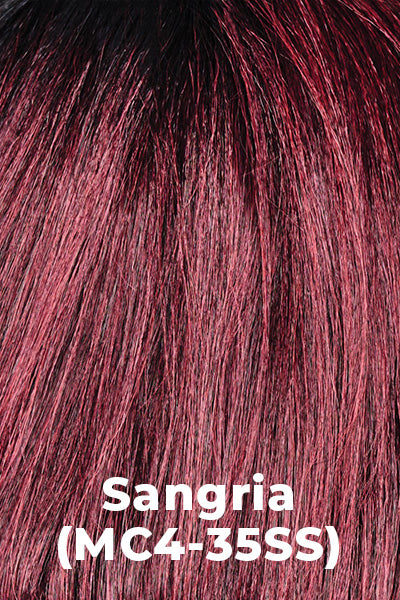 Kim Kimble Wigs - Leilani - Sangria (MC4/35SS). Bright Burgundy with Dark roots.