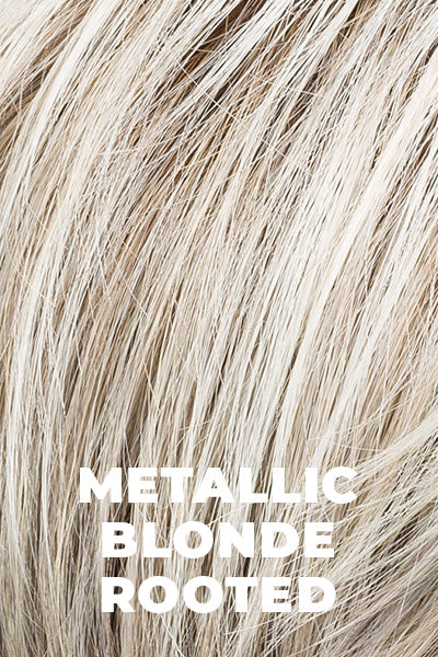 Ellen Wille - Rooted Synthetic Colors - Metallic Blonde Rooted, Pearl Platinum, Pearl White, and Grey blend with Dark Shaded Roots.
