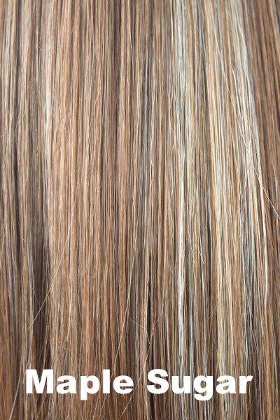 Amore - Synthetic Colors - Maple Sugar. Light, warm medium brown base with warm medium blond highlights.
