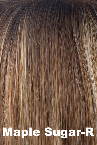 Amore - Shaded Synthetic Colors - Maple Sugar-R. Shadowed Roots on Light Chocolate (30) w/ Butterscotch (28+613) Highlights.