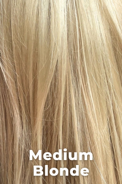 Color Swatch Medium Blonde for Envy wig Hannah Human Hair. Golden blonde, pale blonde and champagne blonde blend.