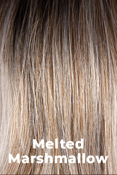 Alexander Couture Wigs - Sophia (#1041) - Melted Marshmallow. Rich dark blonde root blending into a warm toffee base with golden and ash blonde highlights and coconut ash blonde tips.