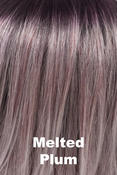 Noriko - Shaded Synthetic Colors - Melted Plum. Deep Plum roots gently blended into Ash Blonde and Violet with Dark Rose tips.