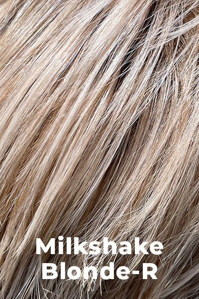 Belle Tress Wigs - Manhattan (CT-1045) - Milkshake Blonde-R. White blonde with honey and caramel lowlights with dark brown roots.