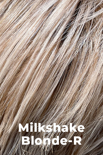 Belle Tress Wigs - Manchester (CT-1032) - Milkshake Blonde-R Average. White Blonde with Honey and Caramel Lowlights with Dark Brown Roots.