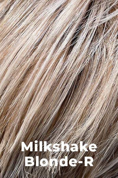 Belle Tress - Synthetic Colors - Milkshake Blonde-R. White blonde with honey and caramel lowlights with dark brown roots.