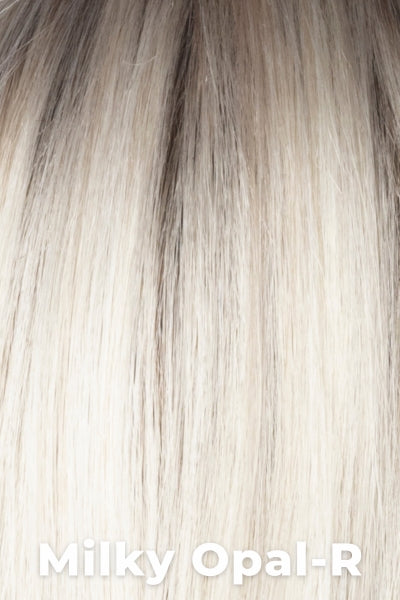 Amore Wigs - Rohan (#2589) - Milky Opal-R. Platinum Blonde Hair with Warm Brown Roots.