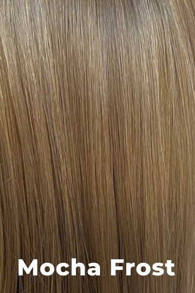 Color Swatch Mocha Frost for Envy wig Kimberly.  Golden brown with subtle golden blonde highlights.