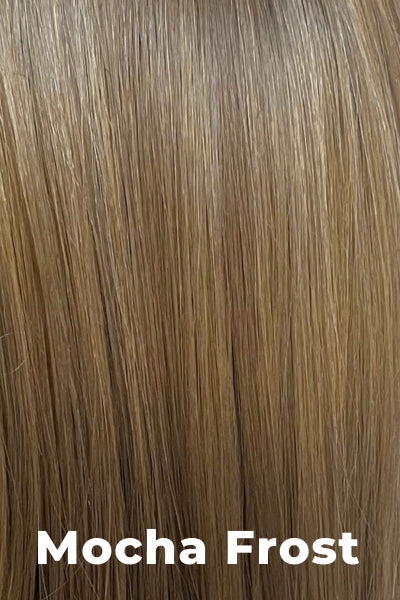 Color Swatch Mocha Frost for Envy wig Harmony. Golden brown with subtle golden blonde highlights.