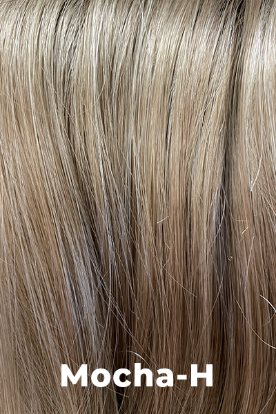 Noriko - Shaded Synthetic Colors - Mocha-H. Medium Ashy Blonde with Platinum Blonde Highlights and Dark Brown roots.