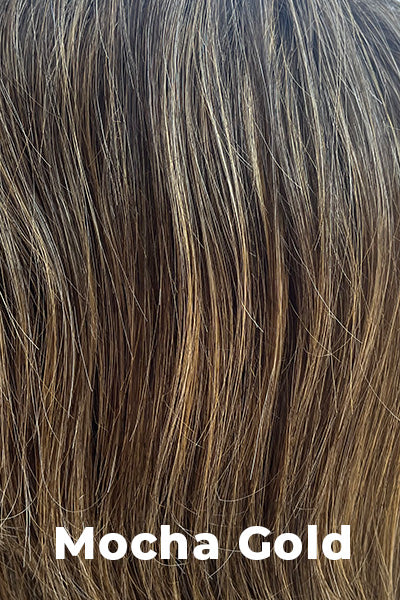 TressAllure - Synthetic Colors - Mocha Gold. Med Brown (18) blended & tipped w/ Medium Gold Blond (24B).
