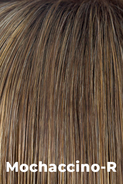 Noriko - Shaded Synthetic Colors - Mochaccino-R. Shadowed Roots on Light Golden Brown w/ Light Gold Blond (14+140) Highlights.