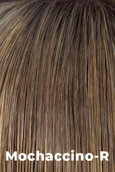 Noriko Wigs - Beau (#1727) - Mochaccino-R.  Shadowed Roots on Light Golden Brown w/ Light Gold Blond (14+140) Highlights