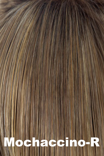 Amore - Shaded Synthetic Colors - Mochaccino-R. Shadowed Roots on Light Golden Brown w/ Light Gold Blond (14+140) Highlights.
