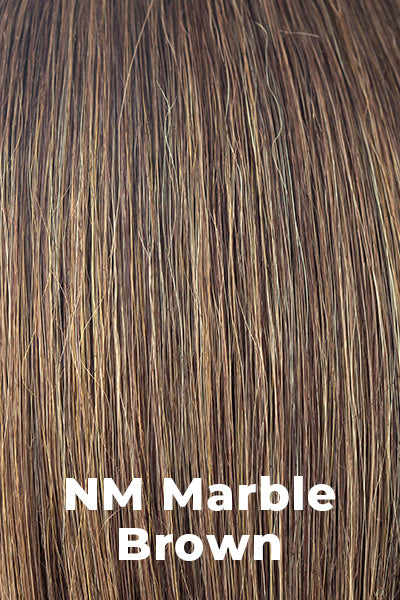 Noriko - Natural Movement Synthetic Colors - NM Marble Brown. Dark Brown (8) w/ Medium Gold Blonde (27) Highlights.