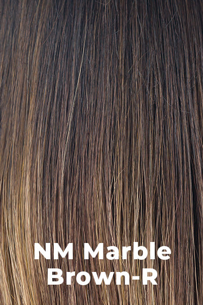 Rene of Paris - Heat Friendly Blend Colors - NM Marble Brown-R. Light Brown with Caramel Brown tips, and dark roots.