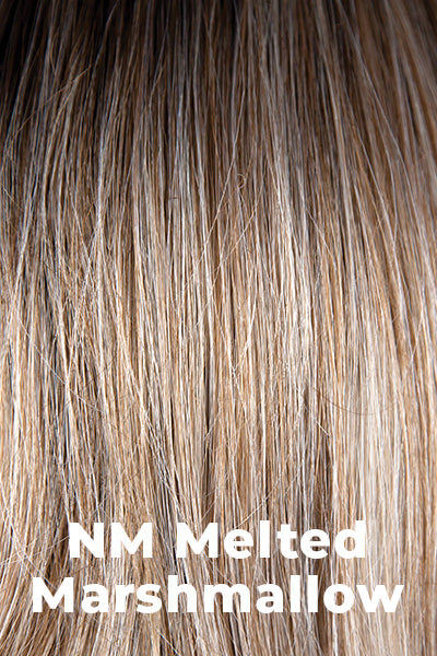 Amore - Heat Friendly Blend Colors - NM Melted Marshmallow. Dark Brown root, Golden Strawberry Blonde base, with a cool blonde tip - Ombre look.