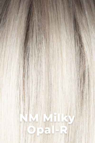 Amore - Heat Friendly Blend Colors - NM Milky Opal-R. Platinum Blonde Hair with Warm Brown Roots.