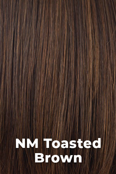 Amore - Heat Friendly Blend Colors - NM Toasted Brown. Dark Chocolate (6+10) w/ Medium Auburn (28) Highlights.