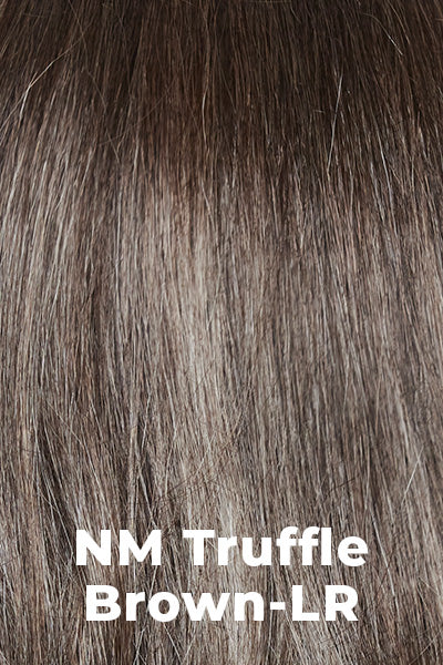 Amore - Heat Friendly Blend Colors - NM Truffle Brown-LR. Neutral medium-brown tone, softly blended with light ash blond. The root creates a dimensional effect.