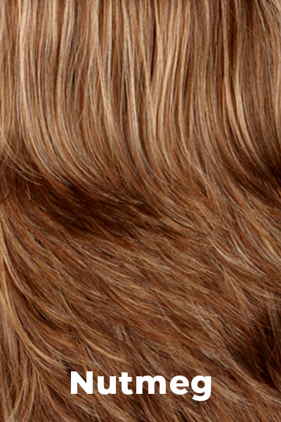 Mane Attraction - Synthetic Colors - Nutmeg. Medium Brown with Gold Blonde, Strawberry & Auburn highlights.