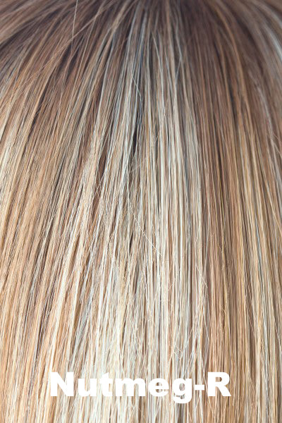 Noriko - Shaded Synthetic Colors - Nutmeg-R. Medium Brown Roots on Nutmeg & Champagne.