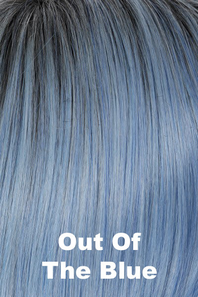 Hairdo - Synthetic Colors - Out of the Blue. Pearlescent pale blue base with dark roots.