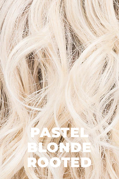 Ellen Wille - Rooted Synthetic Colors - Pastel Blonde Rooted. Platinum, Dark Ash Blonde, and Medium Honey Blonde blends With Dark Roots.