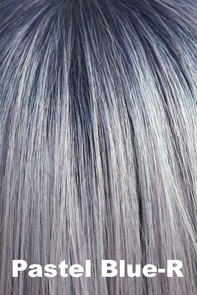 Amore - Shaded Synthetic Colors - Pastel Blue-R. Pastel Periwinkle tone base with dark Black/Purple rooted.