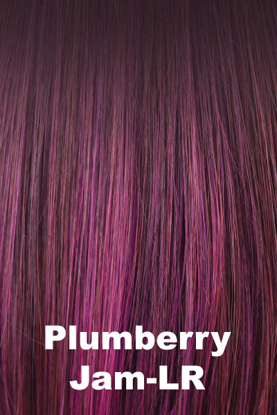 Noriko - Shaded Synthetic Colors - Plumberry Jam-LR. Deep Burgundy with dark roots Med Plum Ombre rooted with 50/50 blend of Red/Fuschia.
