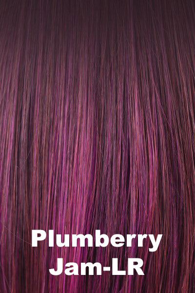Amore - Shaded Synthetic Colors - Plumberry Jam-LR. Deep Burgundy with dark roots Med Plum Ombre rooted with 50/50 blend of Red/Fuschia.
