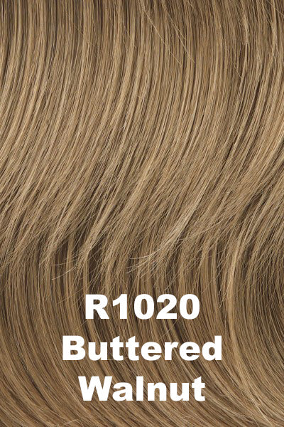 Raquel Welch Wigs - Dress Code - Buttered Walnut (R1020). Med Brown w/ subtle neutral Blonde highlights.