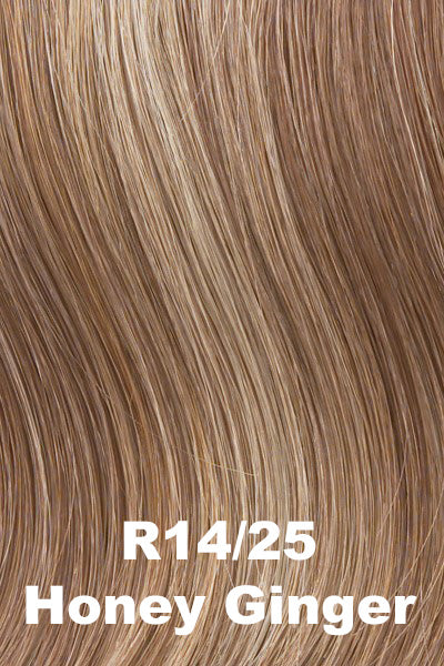 Medium dark blonde with golden highlights.