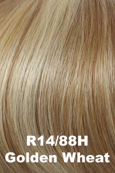 Raquel Welch - Human Hair Colors - Golden Wheat (R14/88H).  Med Blonde streaked w/ Pale Gold highlights.