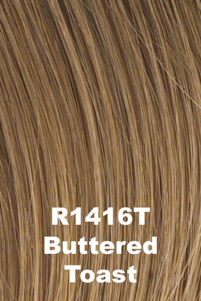 Hairdo - Synthetic Colors - Buttered Toast (R1416T). Dark cool ash toned blonde blending into a warm golden tone blonde.