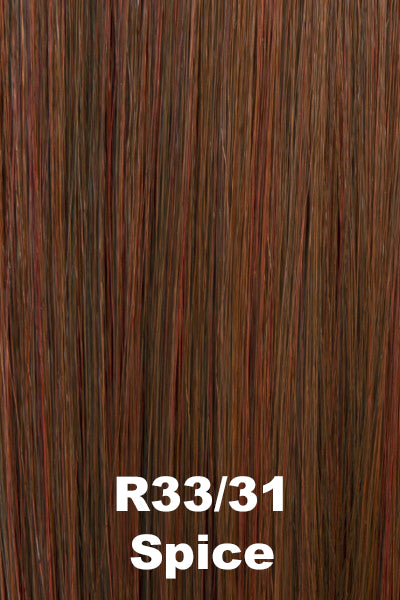 Hairdo - Synthetic Colors - Spice (R33/31). Chestnut brown base with bright auburn red highlights.