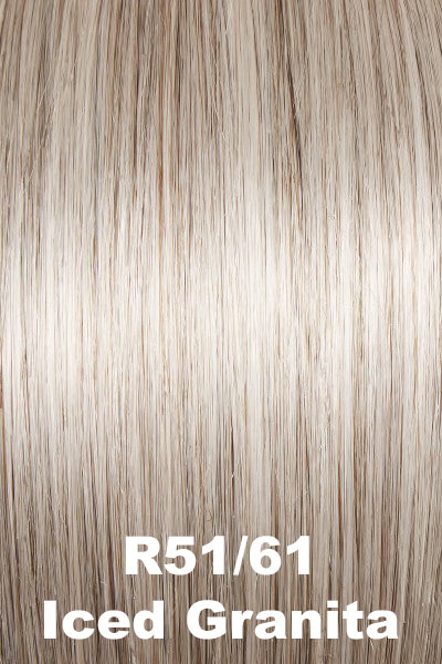 Raquel Welch Wigs - Dress Code - Iced Granita (R51/61). Blend of Grey w/ Off-White and Platinum Blonde and a touch of light Golden Brown.