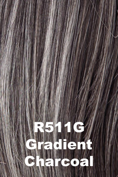 Raquel Welch Wigs - Dress Code - Gradient Charcoal (R511G). Light Brown w/ 90% Gray in front gradually blended in 30% Dark Gray nape.