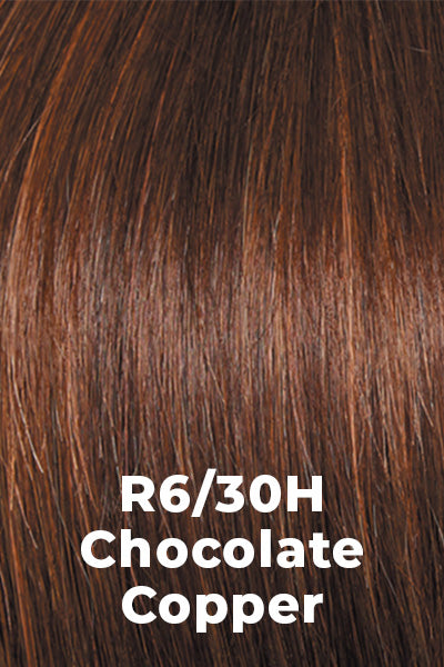 Raquel Welch - Human Hair Colors - Chocolate Copper (R6/30H). Dark Brown w/ soft Coppery highlights.