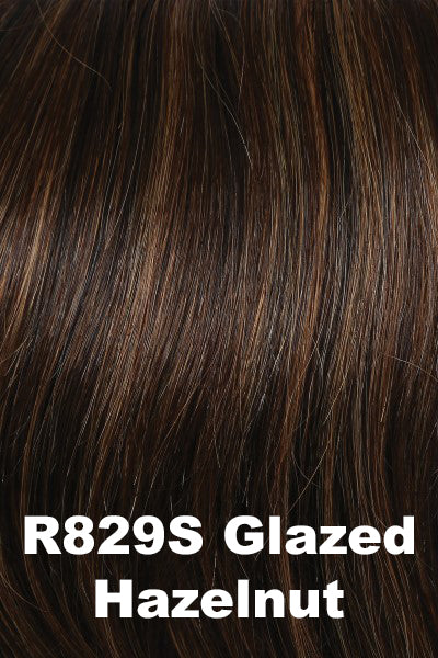 Raquel Welch - Human Hair Colors - Glazed Hazelnut (R829S). Med Brown w/ Ginger highlighting on top.