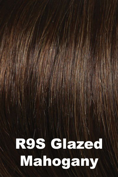 Raquel Welch Wigs - Dress Code - Glazed Mahogany (R9S). Dark Brown w/ subtle warm highlights on top.