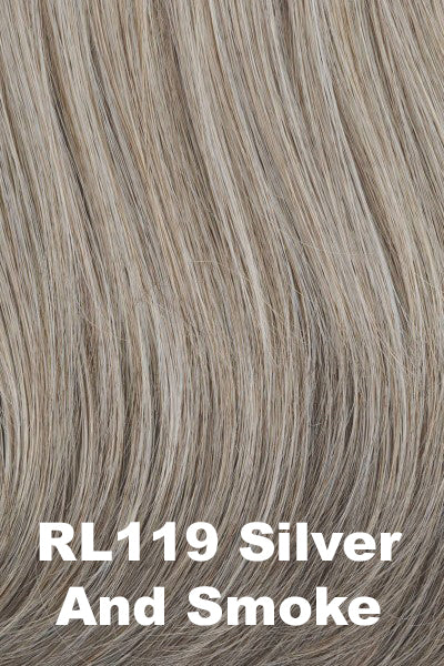 Raquel Welch Wigs - Straight Chic - Silver and Smoke (RL119). Light Brown w/ 80% Gray in front graduating blend into 50% Gray in nape area.