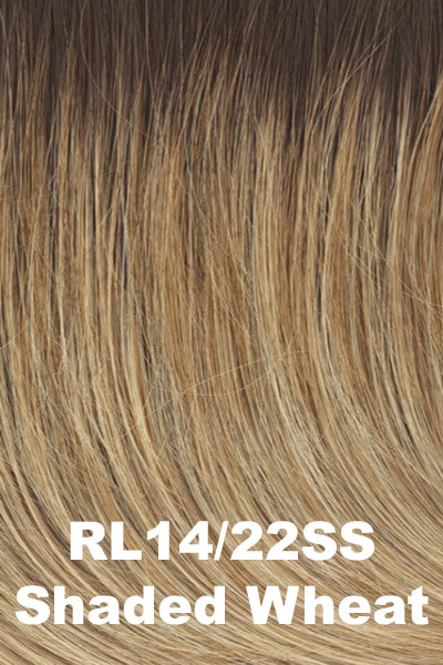 Raquel Welch Wigs - Straight Chic - Shaded Wheat (RL14/22SS). Warm medium Blonde w/ medium Brown Roots.