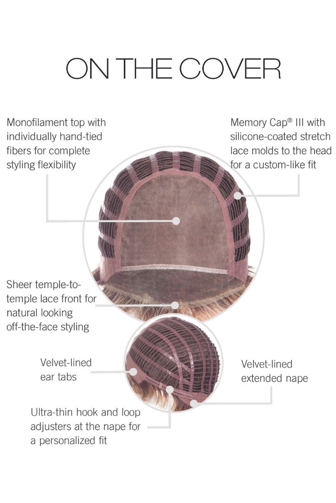 Close up of the cap construction showing the monofilament top and extended lace front cap. 