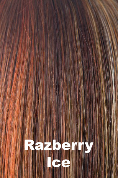 Rene of Paris - Synthetic Colors - Razberry Ice. A dark raspberry brown base with scattered highlights of dark copper and ash pearl medium blond and rouge undertones.