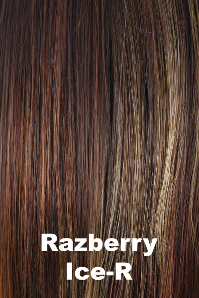 Amore - Shaded Synthetic Colors - Razberry Ice-R. Shadowed Roots on Burgundy (32+33) w/ Paprika (130) and Butterscotch (140) Highlights.