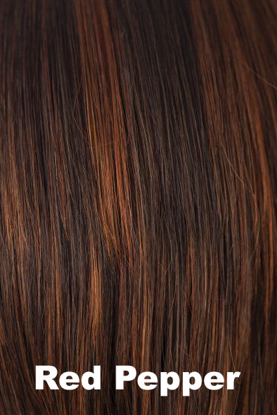 Noriko - Synthetic Colors - Red Pepper. Dark Brown blended with Bright Auburn.