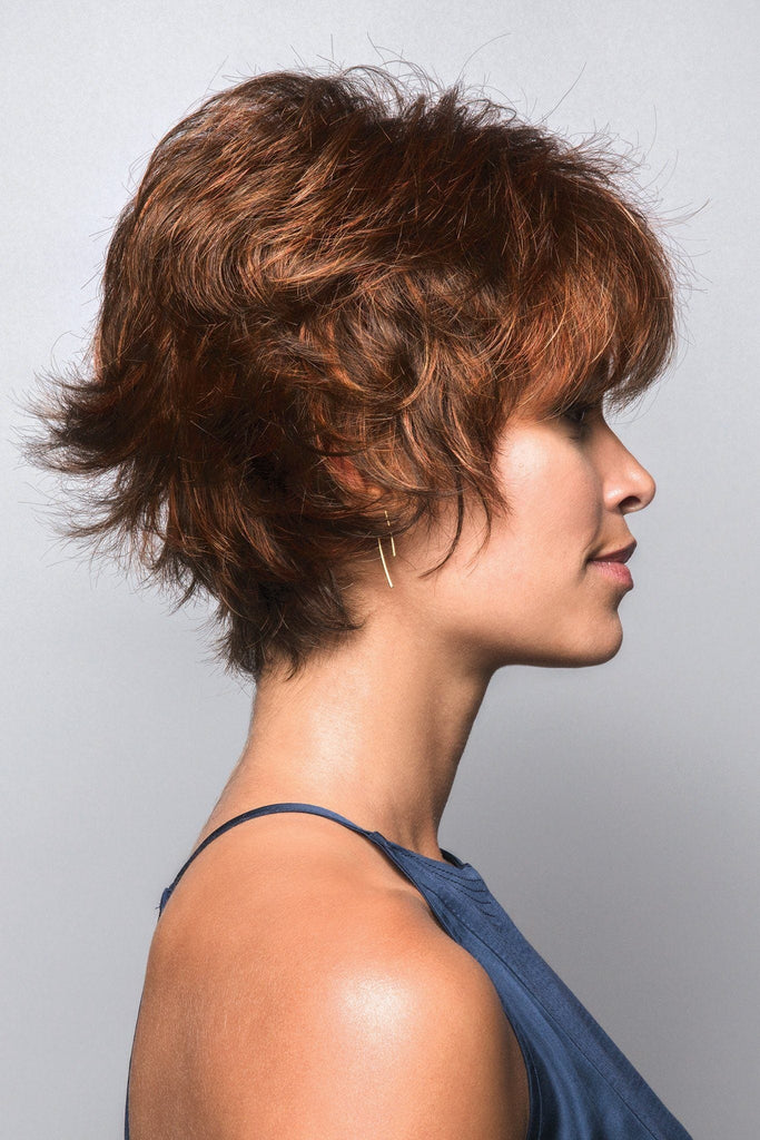 Model wearing the Rene of Paris wig Tyler #2341 4.