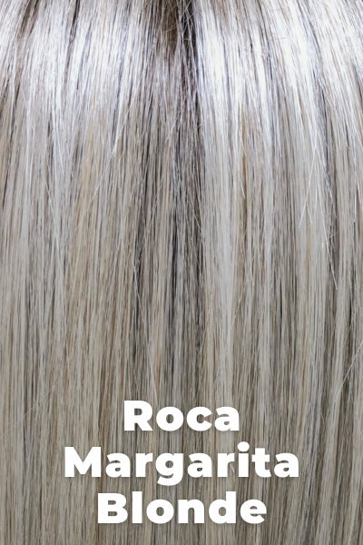 Belle Tress - Synthetic Colors - Roca Margarite Blonde. A blend of silver, pure ash, and coconut blonde, with soft, cool medium, and light brown roots.