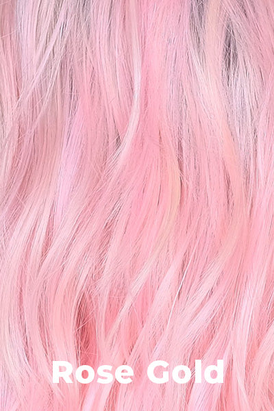 Belle Tress - Synthetic Colors - Rose Gold. A blend of blondes and pink with a soft light brown root.